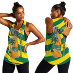 Lome Togo Sunset Women Racerback Tank - Palm Trees and Ocean Embrace Design