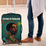 Togo Futuristic Afrocentric Woman Luggage Cover with Flag and Stars Design
