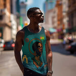 Togo Futuristic Afrocentric Woman Men Tank Top with Flag and Stars Design