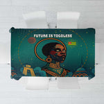 Togo Futuristic Afrocentric Woman Tablecloth with Flag and Stars Design