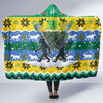 Gabon Christmas Hooded Blanket Black Panthers Carrying Tree and Snowflake - African Pride