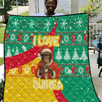 Guinea Christmas Quilt Santa Chimpanzee Heart Hands and Snowflake - African Pride