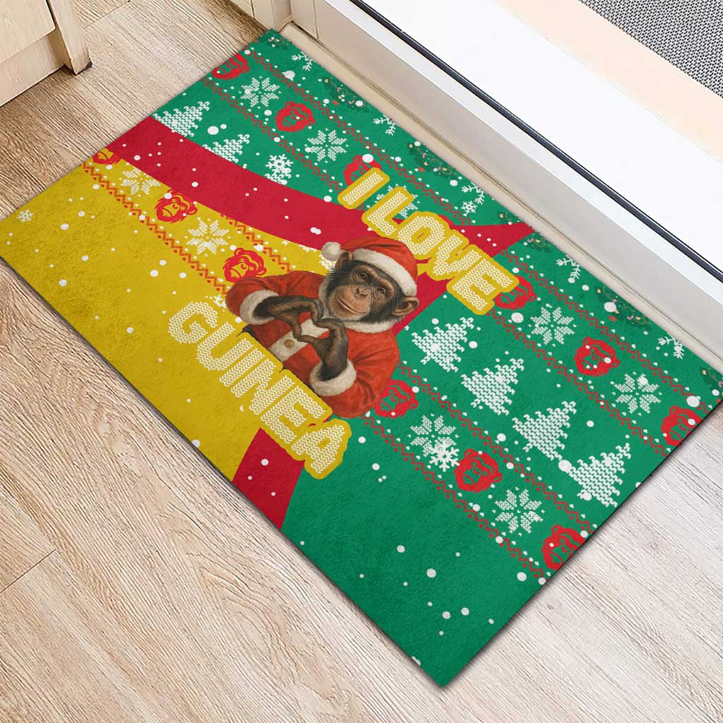 Guinea Christmas Rubber Doormat Santa Chimpanzee Heart Hands and Snowflake - African Pride