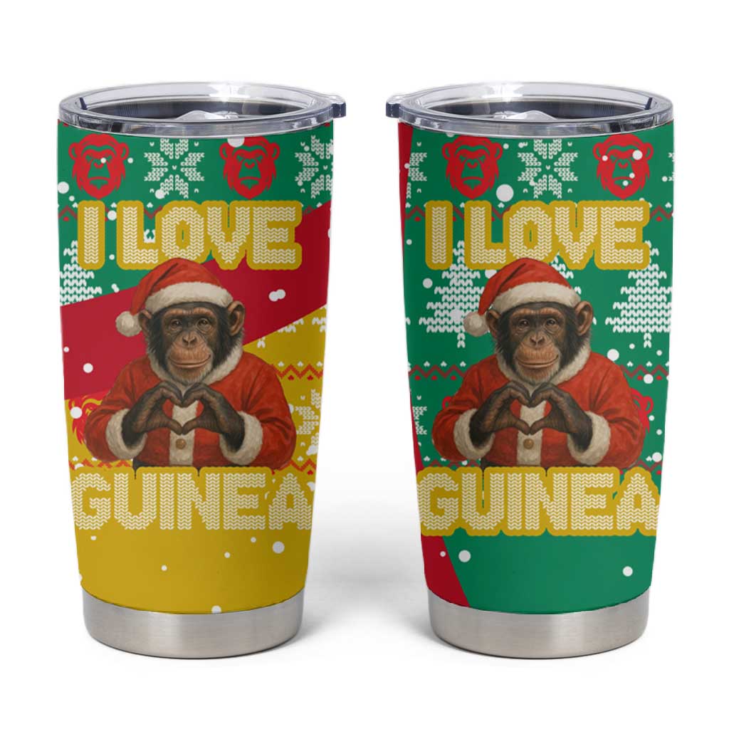 Guinea Christmas Tumbler Cup Santa Chimpanzee Heart Hands and Snowflake - African Pride