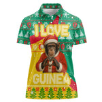 Guinea Christmas Women Polo Shirt Santa Chimpanzee Heart Hands and Snowflake - African Pride