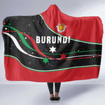 Burundi Hooded Blanket with Athletics Runners Black Red Green Flag Spirit