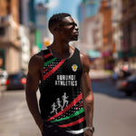 Burundi Men Tank Top with Athletics Runners Black Red Green Flag Spirit