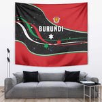 Burundi Tapestry with Athletics Runners Black Red Green Flag Spirit