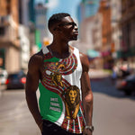 Burundi Lion Tribal Pattern Men Tank Top - National Motto Unité Travail Progrès