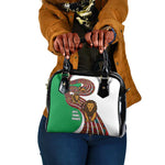 Burundi Lion Tribal Pattern Shoulder Handbag - National Motto Unité Travail Progrès