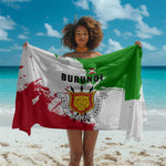 Burundi Flag Sarong with National Emblem and Motto Unité Travail Progres