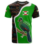 Burundi Turaco T shirt with National Bird and Flag Pattern