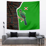 Burundi Turaco Tapestry with National Bird and Flag Pattern