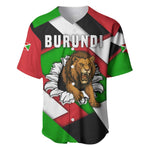 Burundi Roaring Lion Baseball Jersey with National Flag Colors