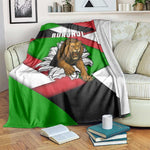 Burundi Roaring Lion Blanket with National Flag Colors