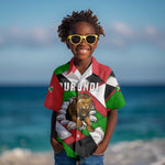 Burundi Roaring Lion Kid Hawaiian Shirt with National Flag Colors