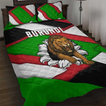 Burundi Roaring Lion Quilt Bed Set with National Flag Colors