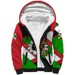 Burundi Roaring Lion Sherpa Hoodie with National Flag Colors