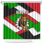 Burundi Roaring Lion Shower Curtain with National Flag Colors