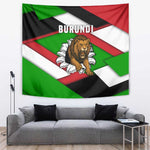 Burundi Roaring Lion Tapestry with National Flag Colors