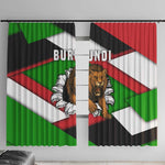 Burundi Roaring Lion Window Curtain with National Flag Colors