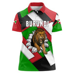 Burundi Roaring Lion Women Polo Shirt with National Flag Colors