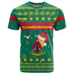 Cameroon Christmas T shirt Coat of Arms Santa Hat and Stars Motif - African Pride