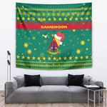 Cameroon Christmas Tapestry Coat of Arms Santa Hat and Stars Motif - African Pride