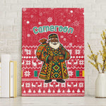 Cameroon Christmas Canvas Wall Art Snowflake Pattern Traditional Santa and Map Motif - African Pride