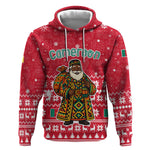 Cameroon Christmas Hoodie Snowflake Pattern Traditional Santa and Map Motif - African Pride