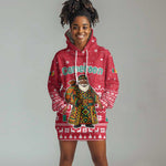 Cameroon Christmas Hoodie Dress Snowflake Pattern Traditional Santa and Map Motif - African Pride