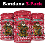 Cameroon Christmas Neck Gaiter Snowflake Pattern Traditional Santa and Map Motif - African Pride