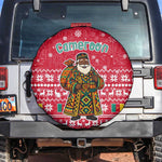 Cameroon Christmas Spare Tire Cover Snowflake Pattern Traditional Santa and Map Motif - African Pride