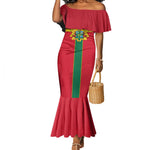 African Ghana Mermaid Dress Flag with Coat of Arms Simple Design