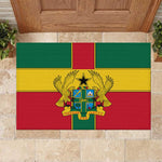 African Ghana Rubber Doormat Flag with Coat of Arms Simple Design
