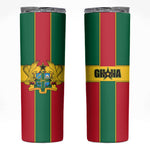 African Ghana Skinny Tumbler Flag with Coat of Arms Simple Design