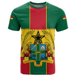 African Ghana T shirt Flag with Coat of Arms Simple Design