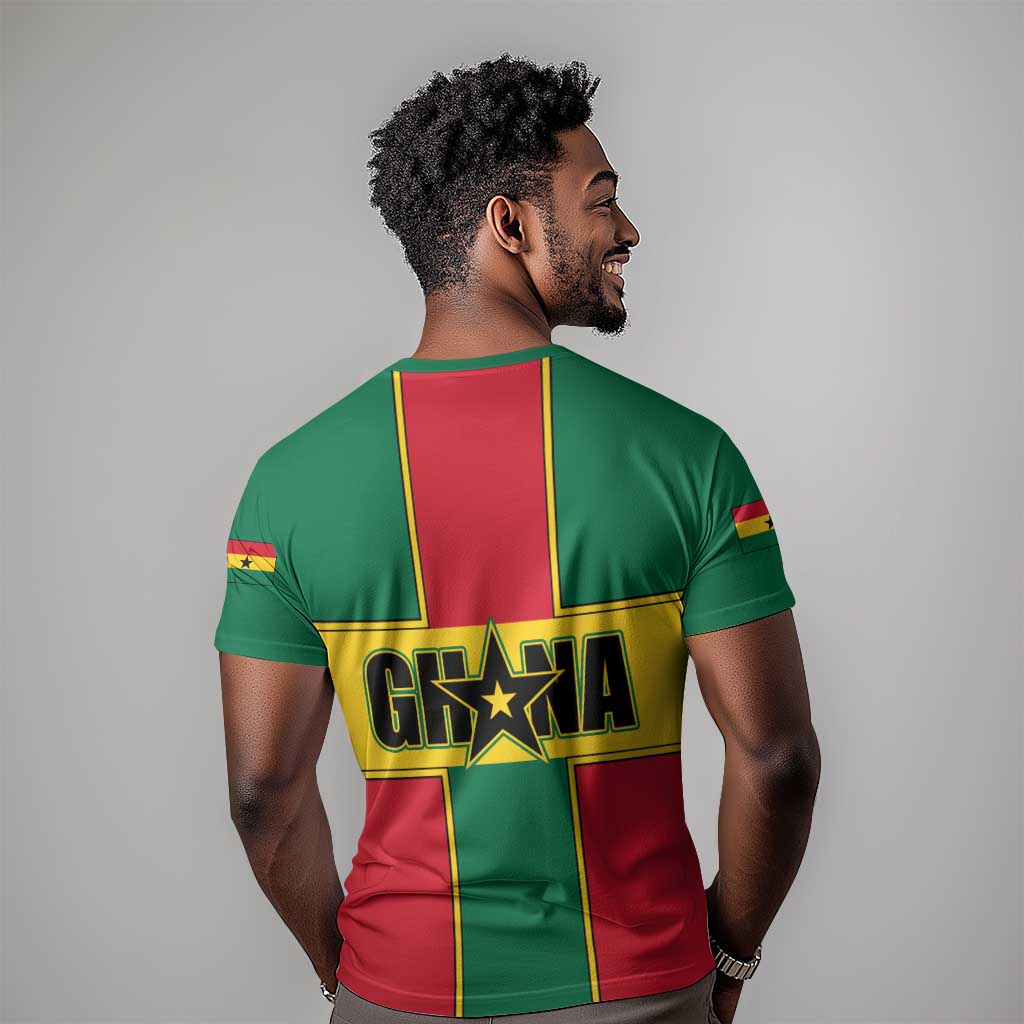 African Ghana T shirt Flag with Coat of Arms Simple Design