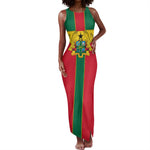 African Ghana Tank Maxi Dress Flag with Coat of Arms Simple Design