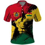 Afro Ghana Lion Polo Shirt Star Grunge Style