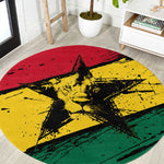 Afro Ghana Lion Round Carpet Star Grunge Style