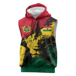 Afro Ghana Lion Sleeveless Hoodie Star Grunge Style - African Pride
