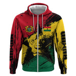 Afro Ghana Lion Zip Hoodie Star Grunge Style