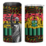 Kwame Nkrumah Ghana 4 in 1 Can Cooler Tumbler Kente Pattern African