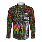 Kwame Nkrumah Ghana Long Sleeve Button Shirt Kente Pattern African