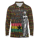 Kwame Nkrumah Ghana Long Sleeve Polo Shirt Kente Pattern African