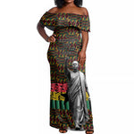 Kwame Nkrumah Ghana Off Shoulder Maxi Dress Kente Pattern African