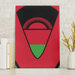 Malawi Canvas Wall Art Flag Colors Blended with National Emblem
