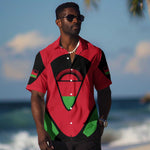 Malawi Hawaiian Shirt Flag Colors Blended with National Emblem