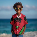 Malawi Kid Hawaiian Shirt Flag Colors Blended with National Emblem